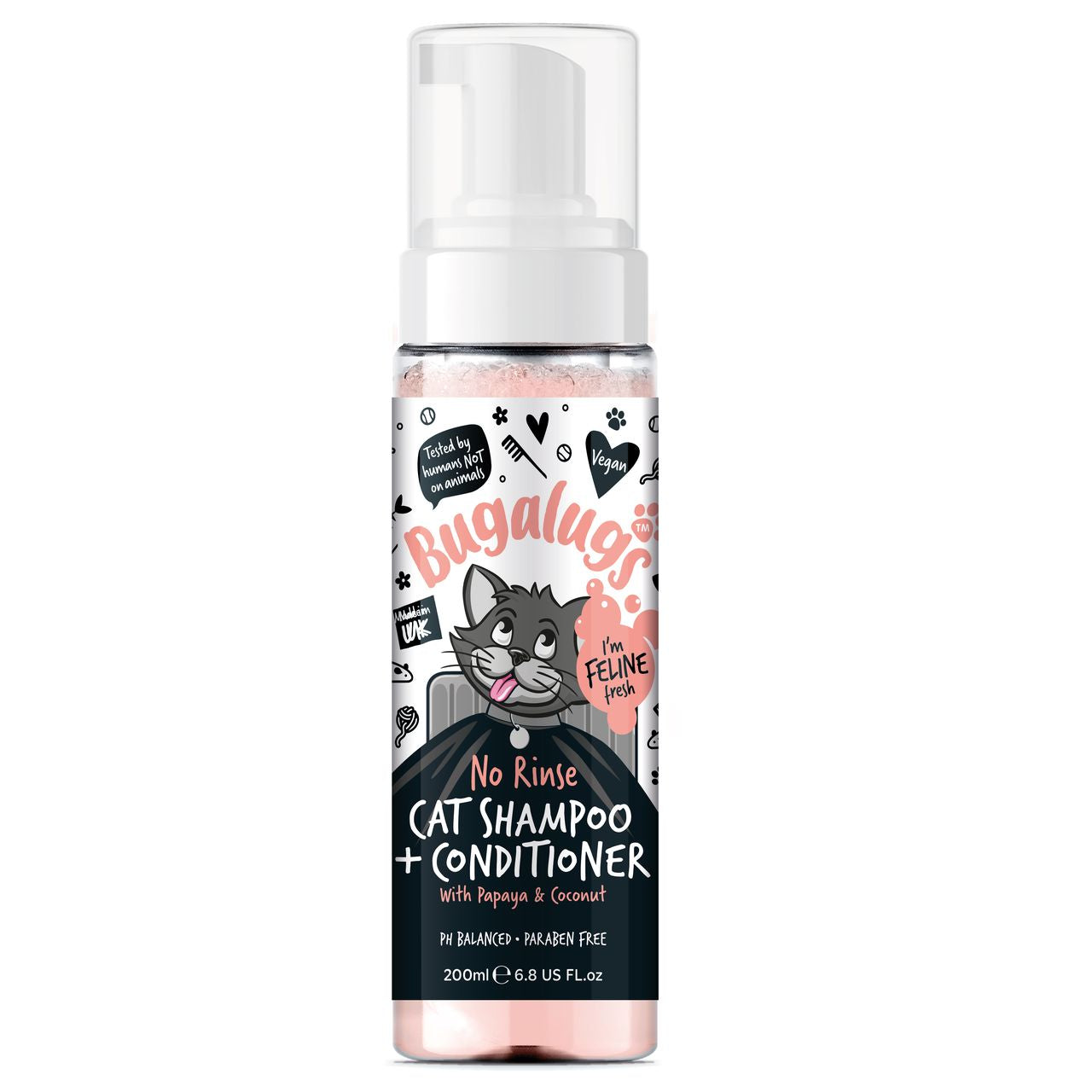Bugalugs No Rinse Papaya & Coconut Cat Shampoo & Conditioner