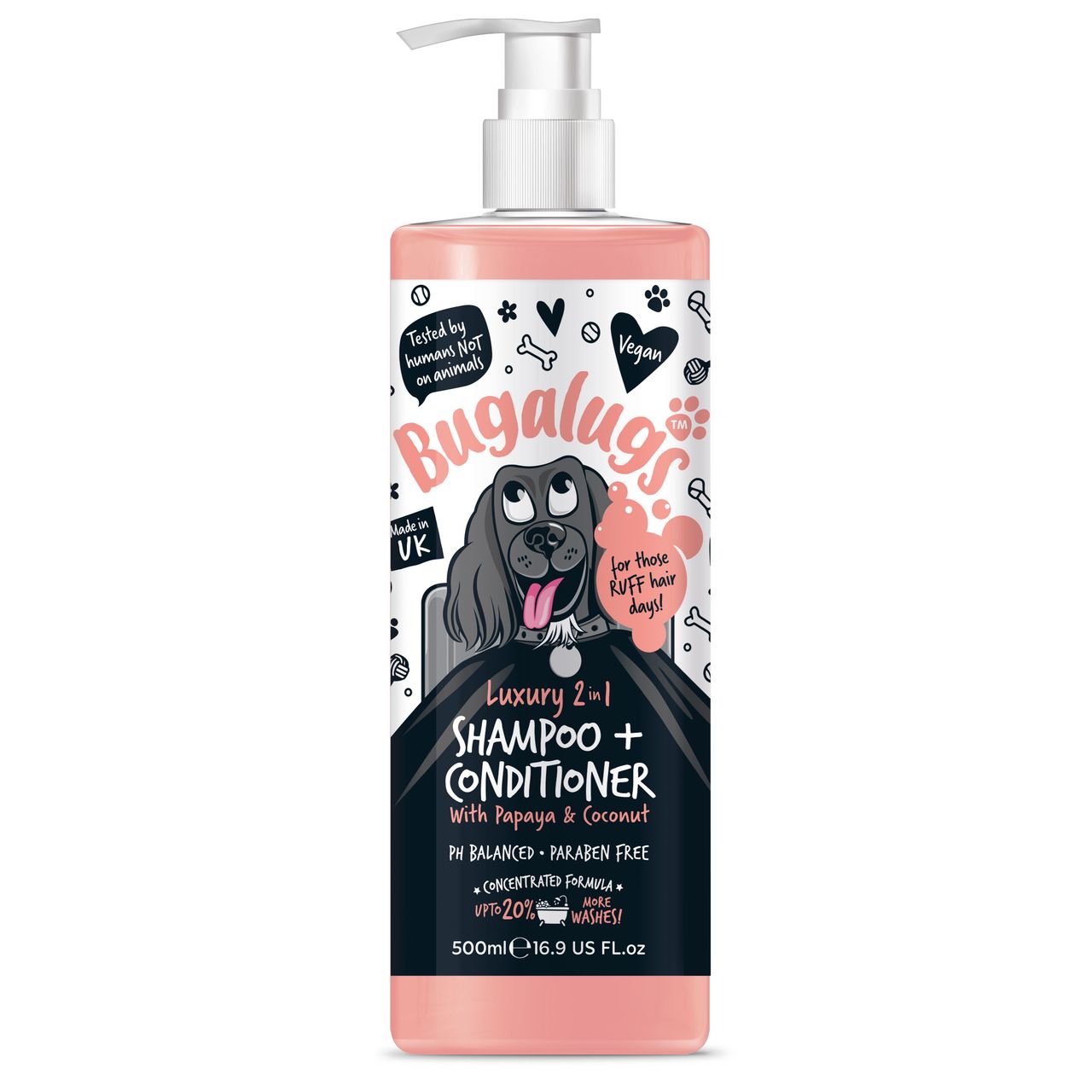 Bugalugs Luxury 2 in 1 Papaya & Coconut Dog Shampoo & Conditioner