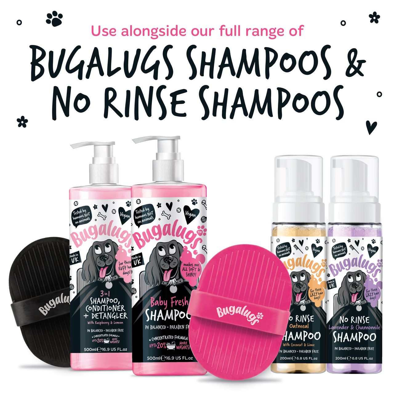Bugalugs Bath Brush Black