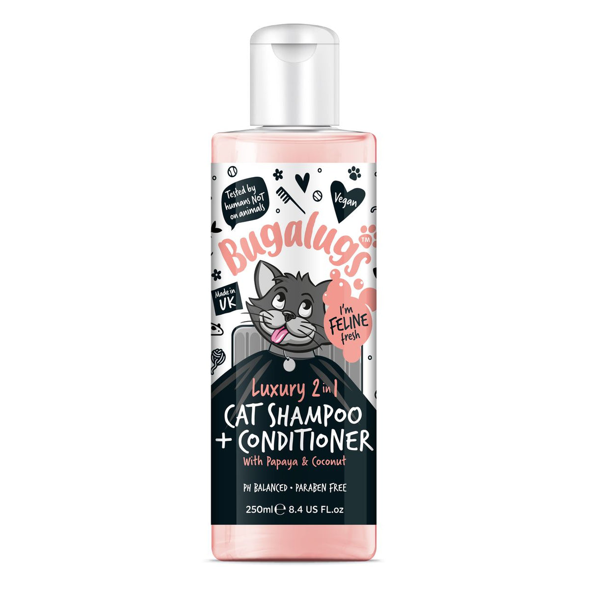 Bugalugs Luxury 2-in-1 Papaya & Coconut Cat Shampoo & Conditioner
