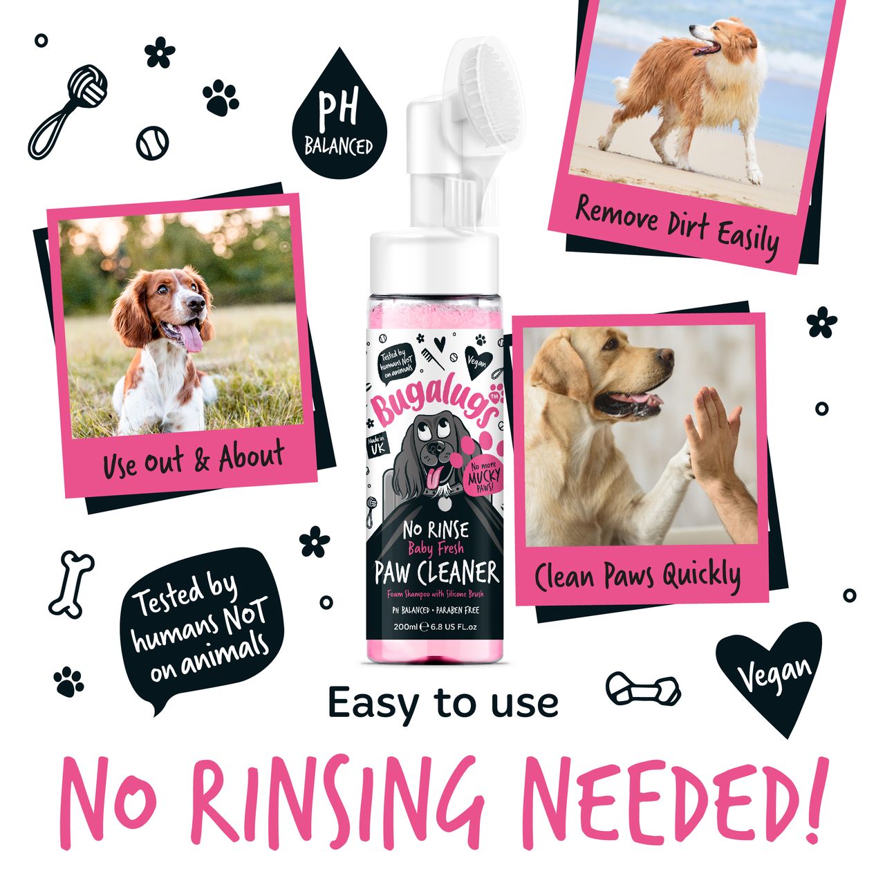 Bugalugs No Rinse Paw Cleaner Baby Fresh