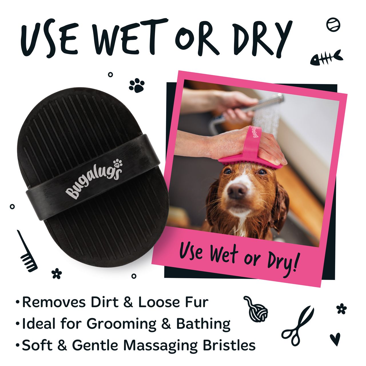 Bugalugs Bath Brush Black