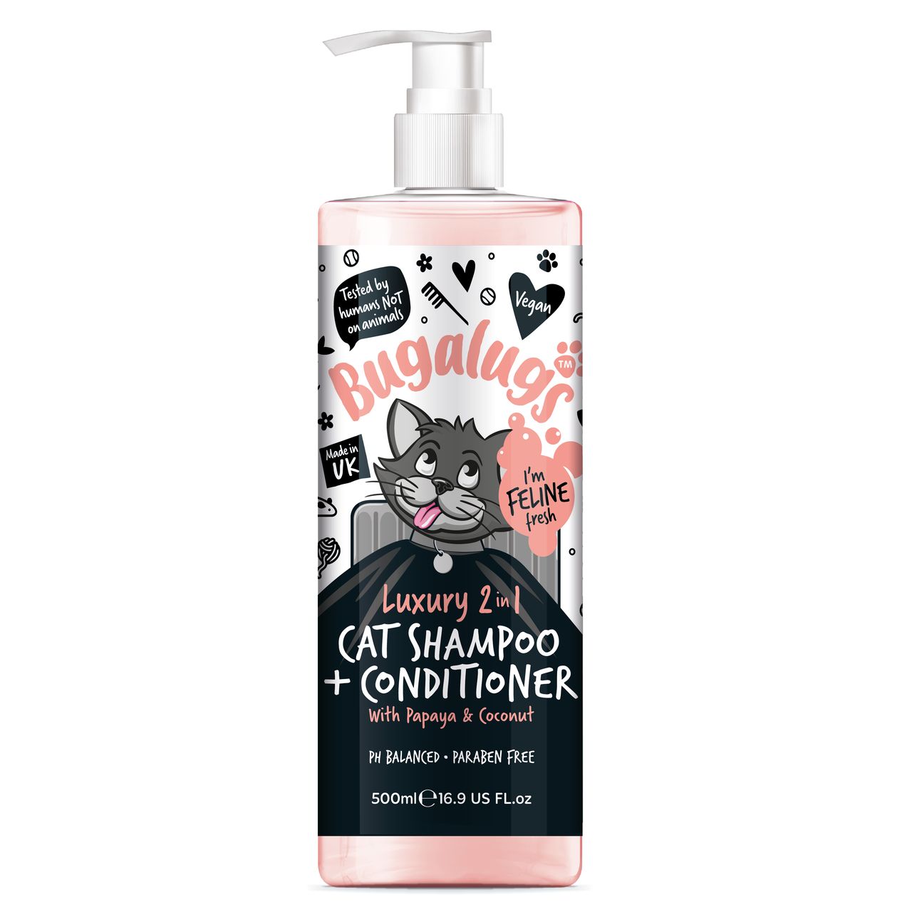 Bugalugs Luxury 2 in 1 Papaya & Coconut Cat Shampoo & Conditioner
