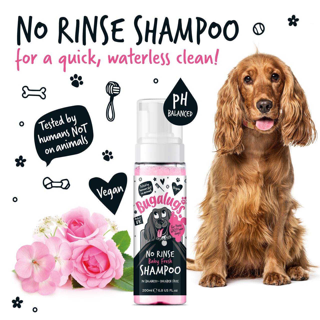 Bugalugs No Rinse Baby Fresh Dog Shampoo