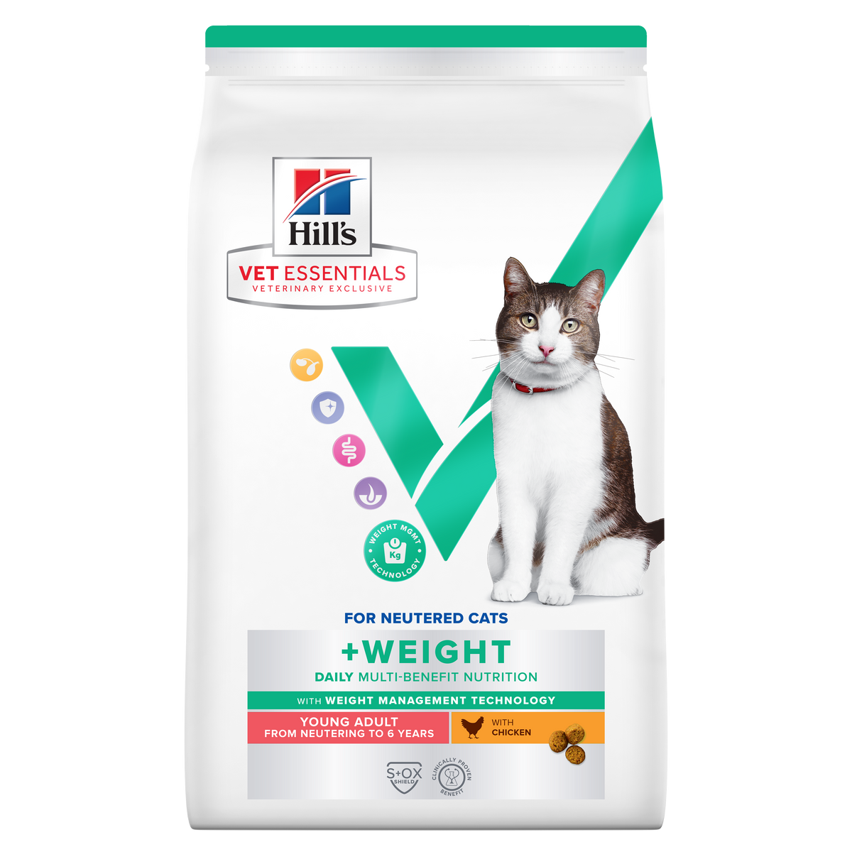 Hill's™ VET ESSENTIALS™ MULTI-BENEFIT + WEIGHT Young Dry Adult Cat Food with Chicken