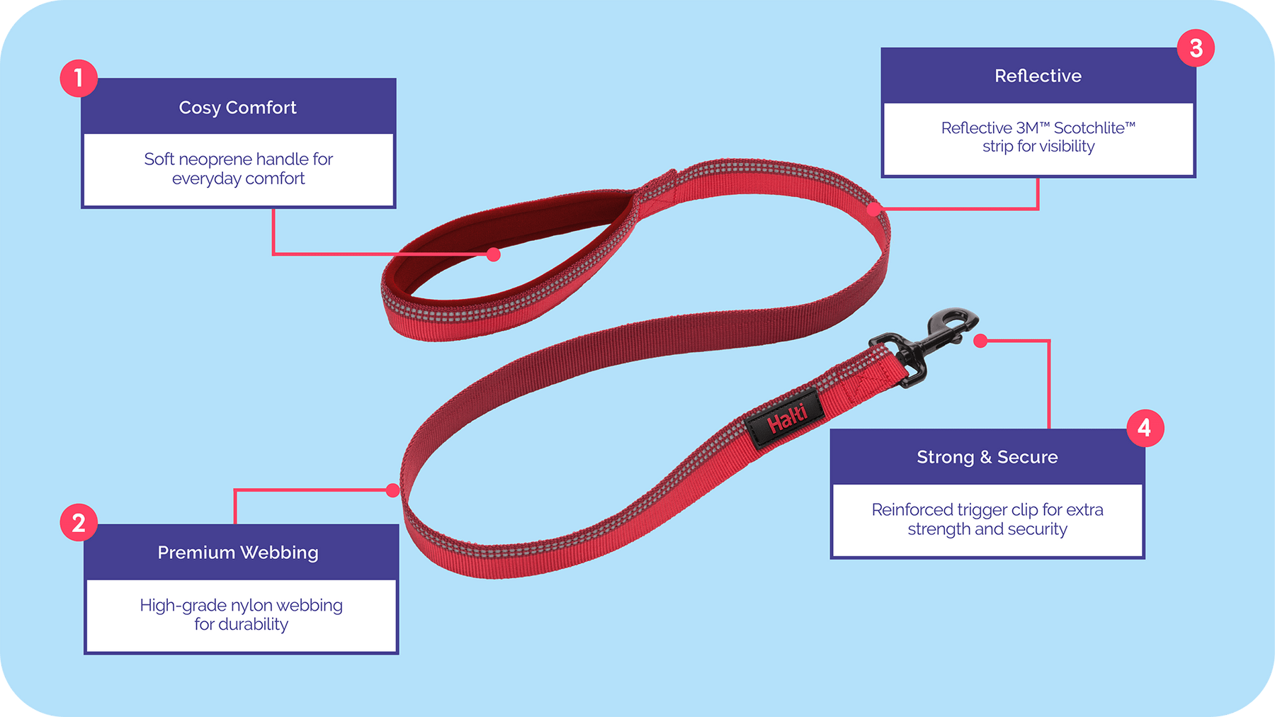 Halti Dog Lead Black Large