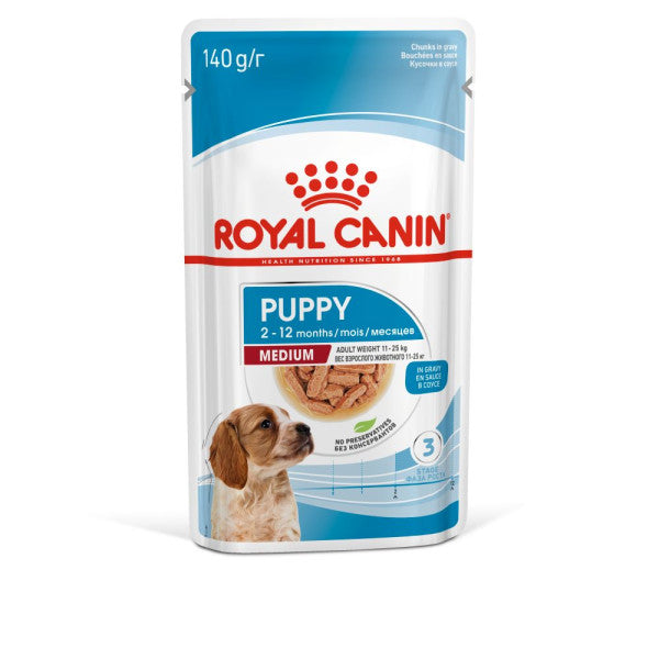 ROYAL CANIN SIZE HEALTH NUTRITION PUPPY MEDIUM Chunks in gravy