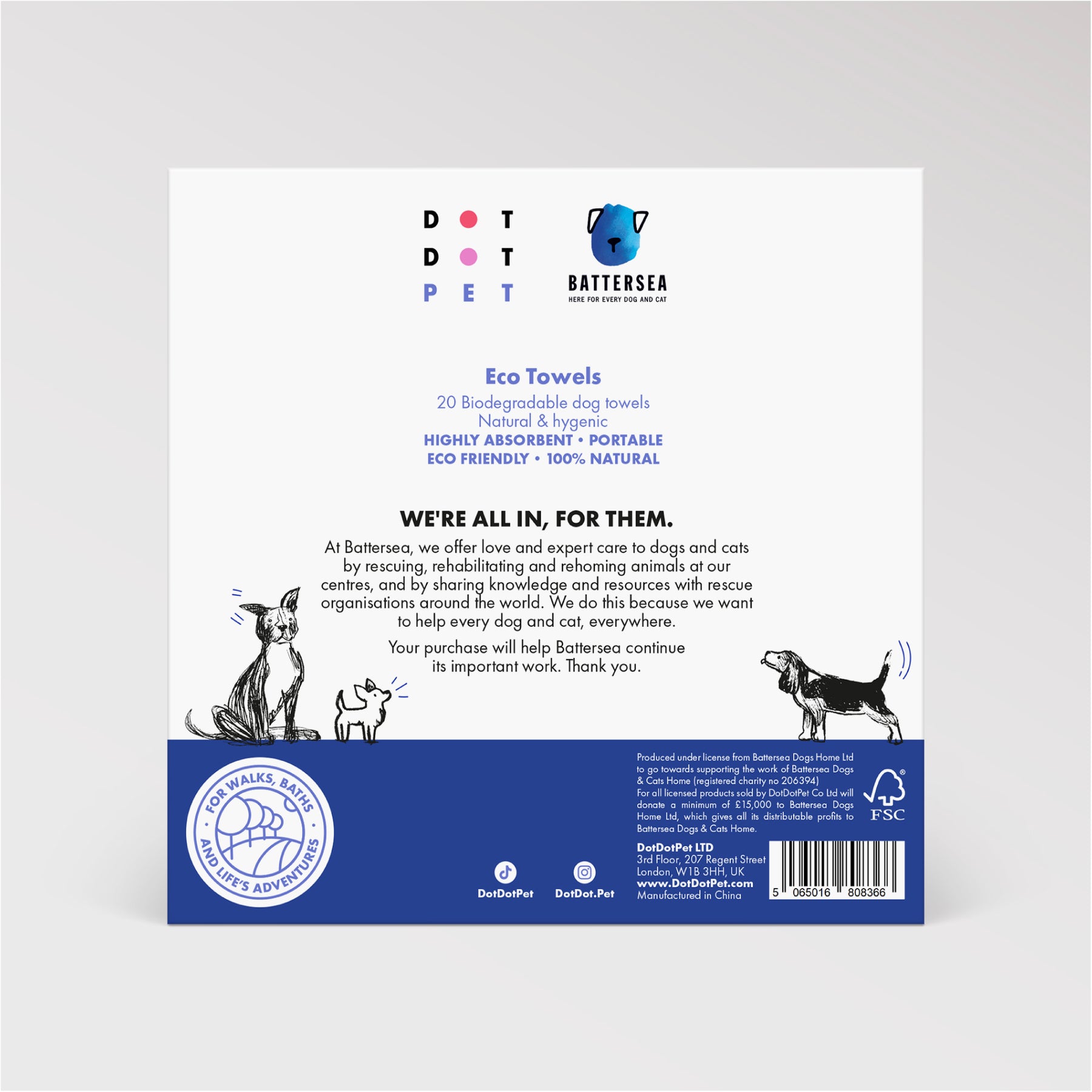 Battersea Eco Dog Towels (20pk)