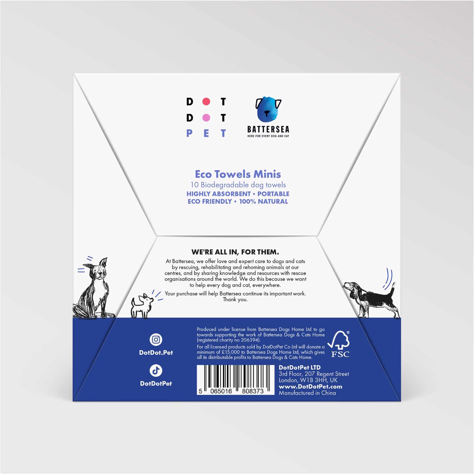 Battersea Mini Eco Dog Towels (10pk)
