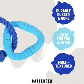 Battersea Rope & Rubber Triangle Dog Toy