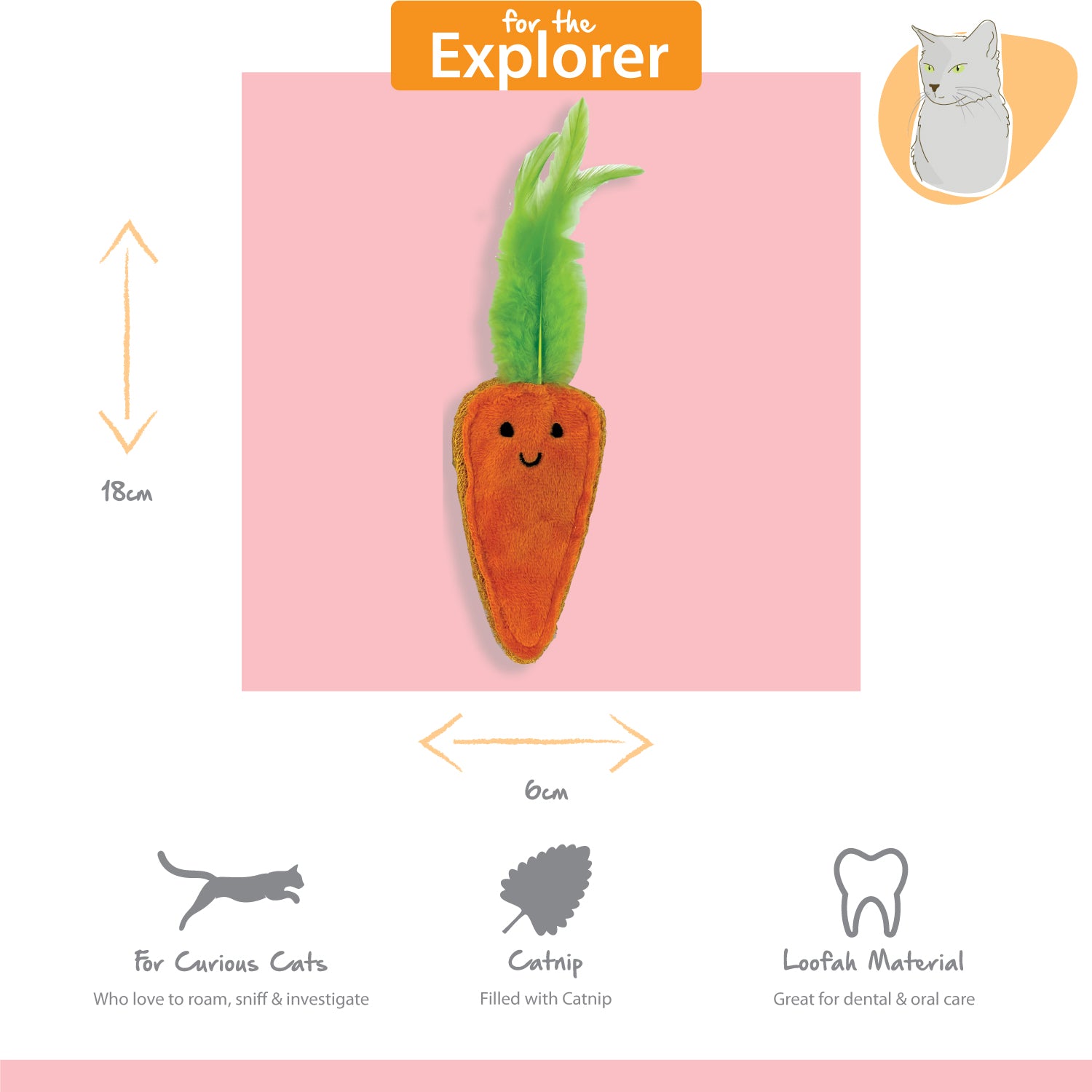 Tabby Patch Catnip Carrots 2Pk