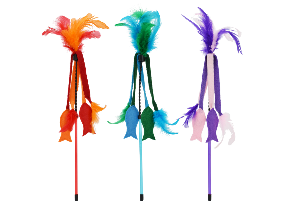 Tabby Patch Felt Fish Cat Teaser