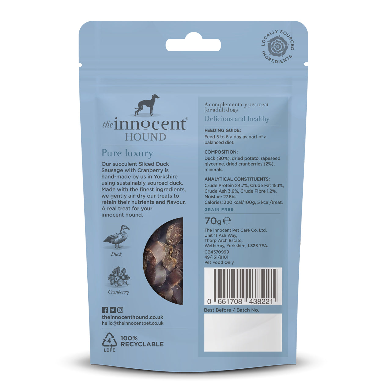 Innocent Hound Duck Sausages