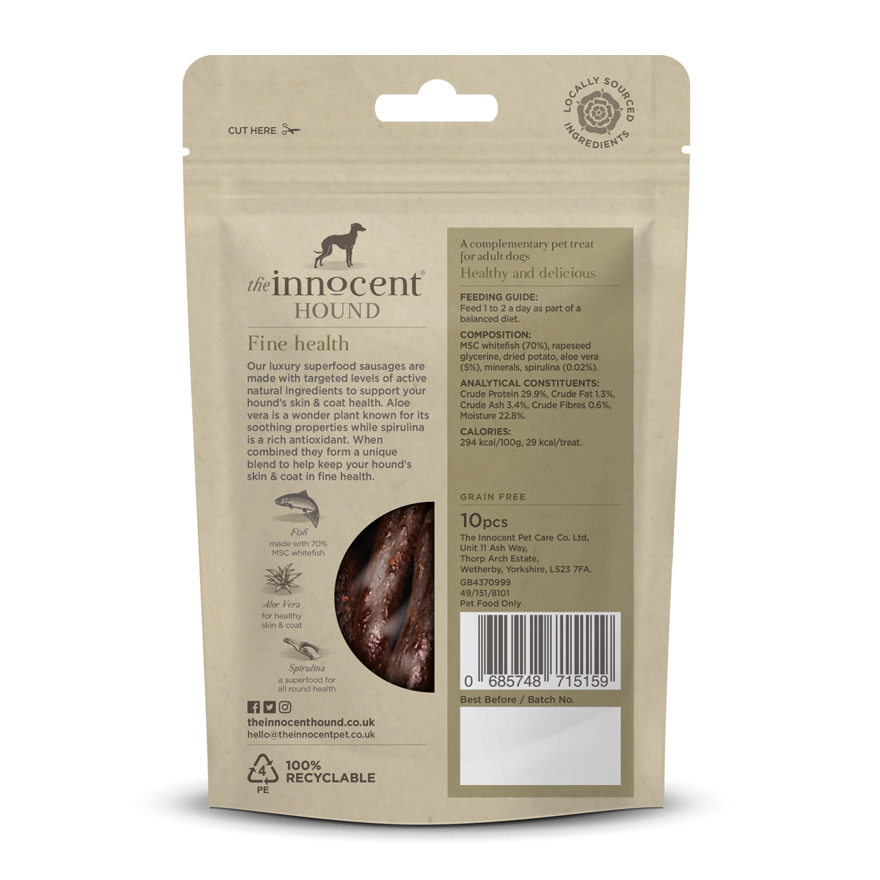 Innocent Hound Skin & Coat Support Sausages