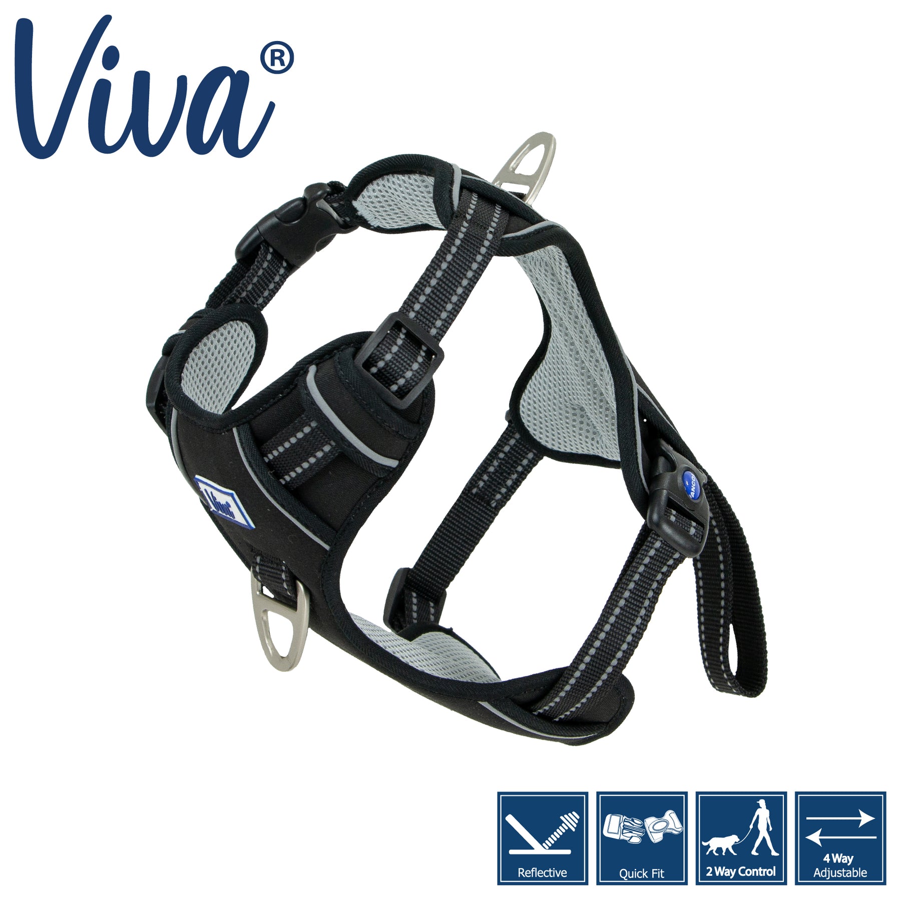 Viva Exercise & Travel Harness Black (4 sizes)