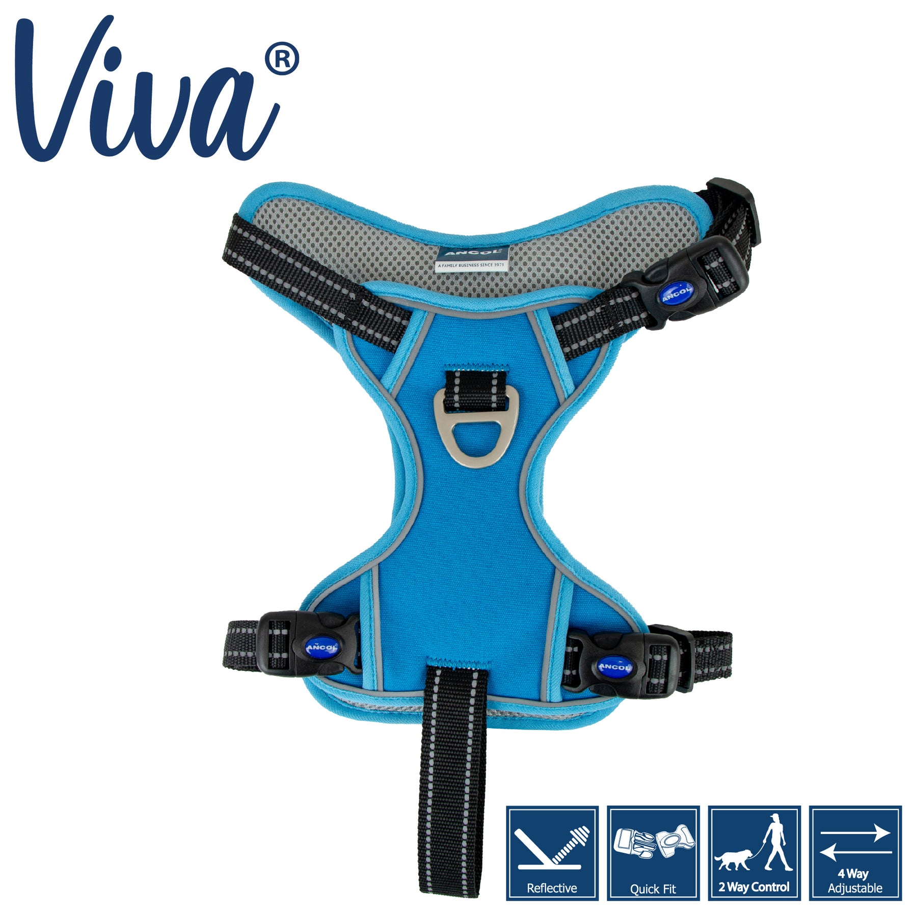 Viva Exercise & Travel Harness Blue (4 sizes)