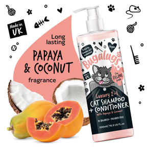 Bugalugs Luxury 2 in 1 Papaya & Coconut Cat Shampoo & Conditioner