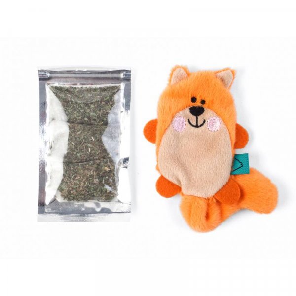 Zoon Nip-it Refillable Catnip Fox Cat Toy
