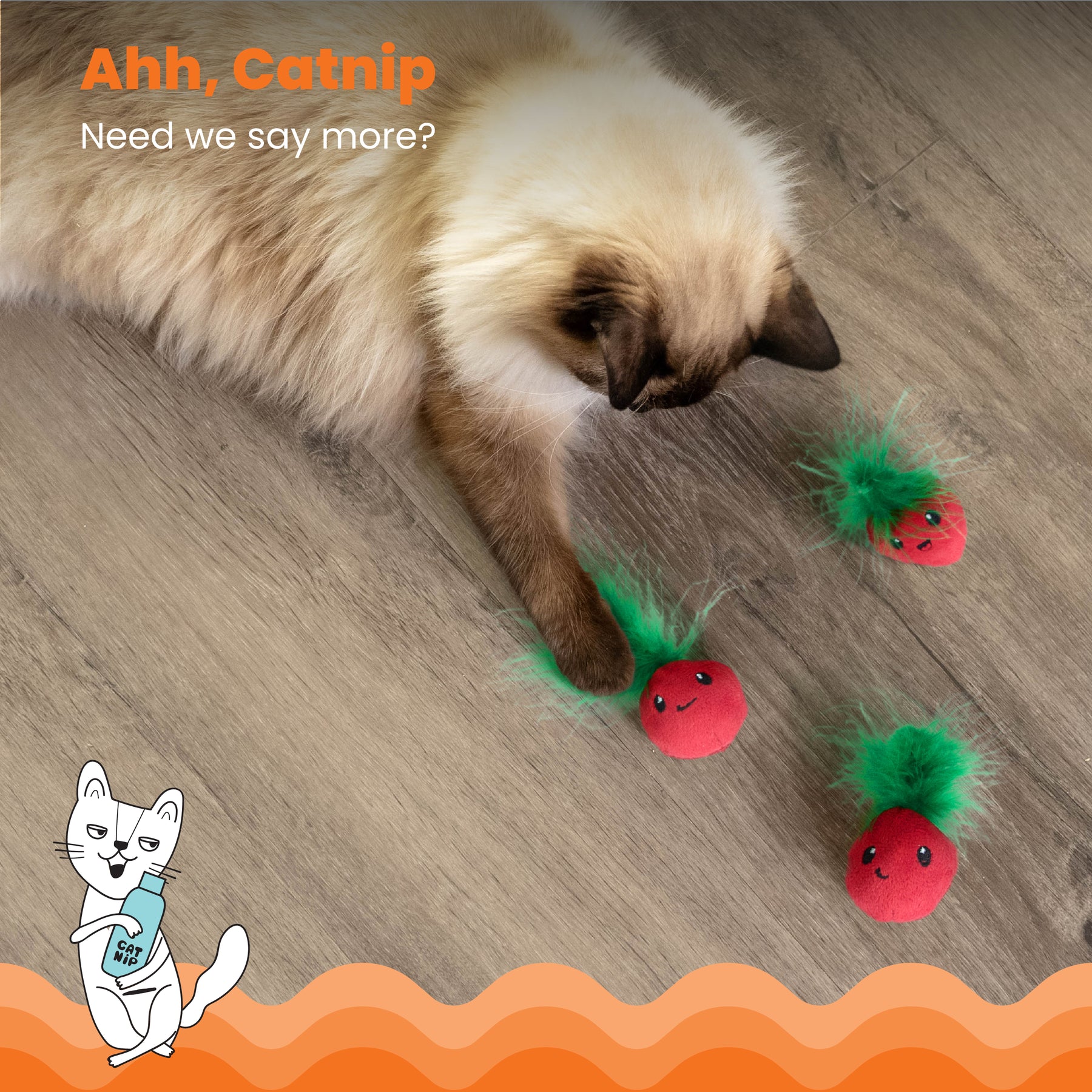 Nina Ottosson Catstages Strawbabies 3 pack Pink Cat Toy