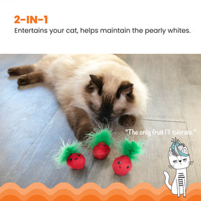 Nina Ottosson Catstages Strawbabies 3 pack Pink Cat Toy