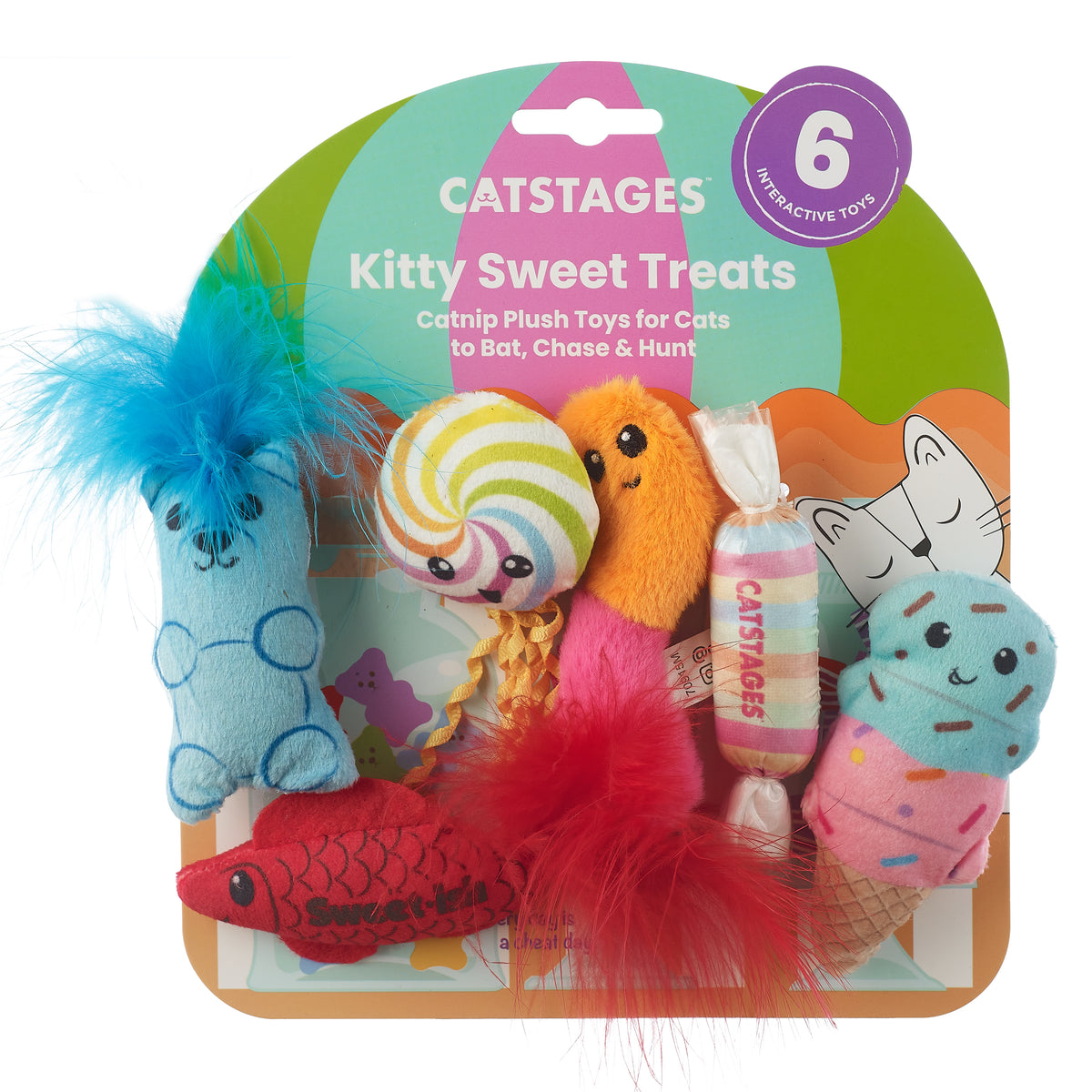 Nina Ottosson Catstages Kitty Sweet Treats 6 pack Cat Toys