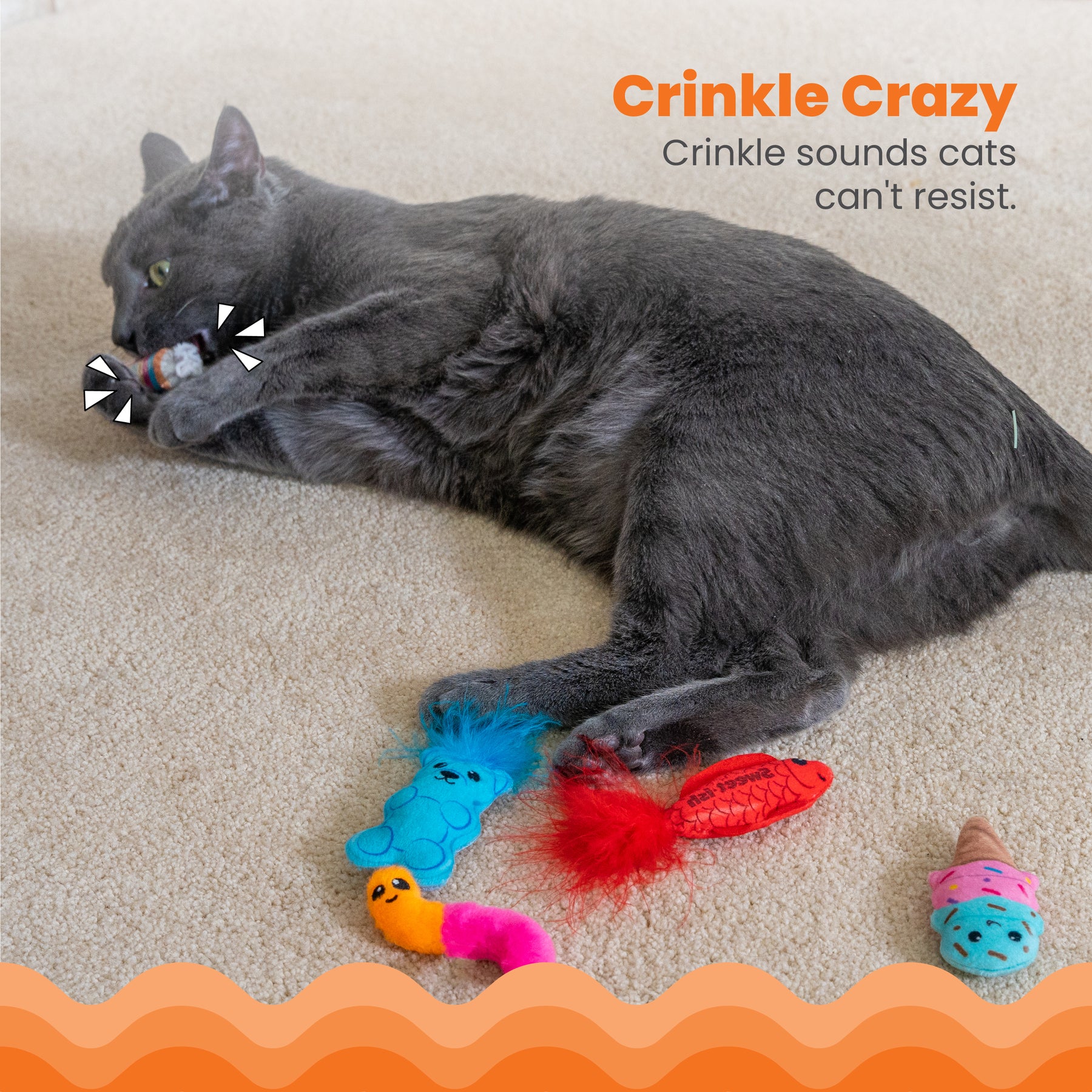 Nina Ottosson Catstages Kitty Sweet Treats 6 pack Cat Toys
