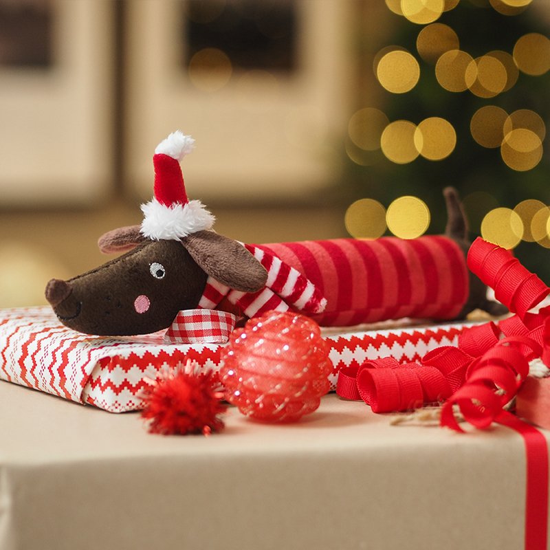 Zoon Festive Frankie Sausage PlayPal Dog Toy