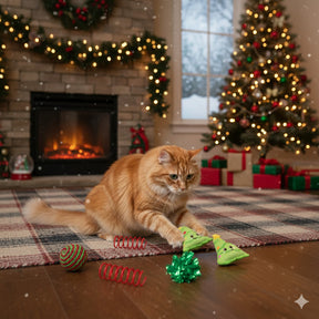 Happy Pet Christmas Tree Assorted Cat Toys 4pk