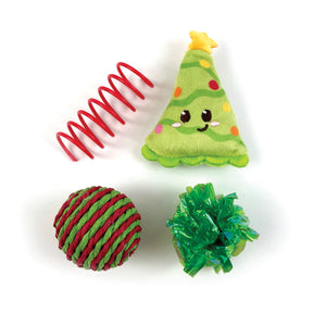 Happy Pet Christmas Tree Assorted Cat Toys 4pk