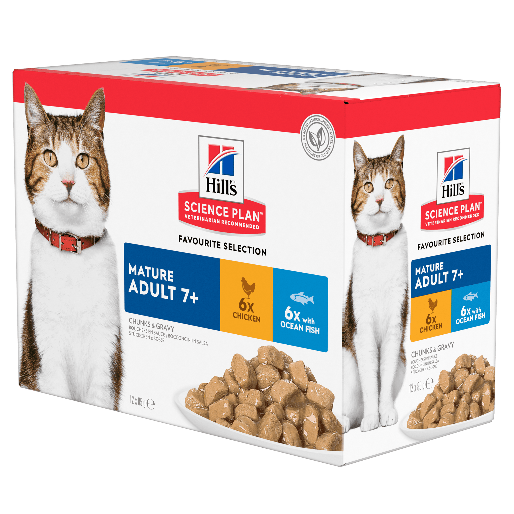 Hill's Science Plan Mature Adult Wet Cat Food Multipack Chicken & Ocean Fish Flavour