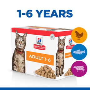 Hill's Science Plan Adult Wet Cat Food Multipack Chicken, Beef & Ocean Fish Flavour