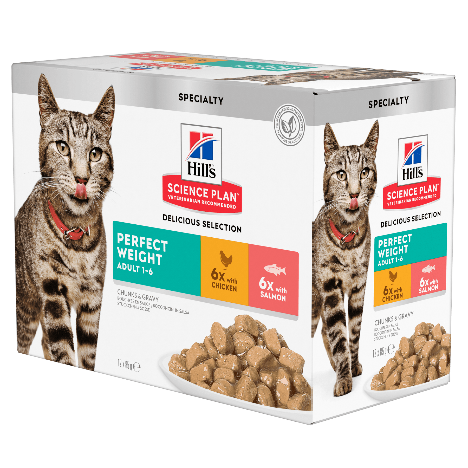 Hill's Science Plan Adult Perfect Weight Wet Cat Food Multipack Chicken & Salmon Flavour