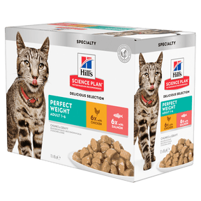 Hill's Science Plan Adult Perfect Weight Wet Cat Food Multipack Chicken & Salmon Flavour