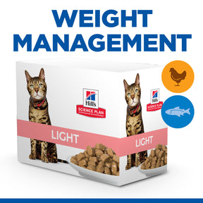 Hill's Science Plan Adult Light Wet Cat Food Multipack Chicken & Ocean Fish Flavour