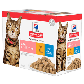 Hill's Science Plan Adult Light Wet Cat Food Multipack Chicken & Ocean Fish Flavour