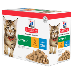 Hill's Science Plan Kitten Wet Food Multipack Chicken & Ocean Fish Flavour