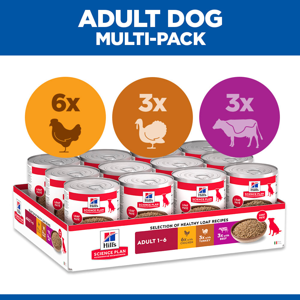 Hill's™ Science Plan Adult Wet Dog Food Variety pack (Chicken, Beef & Turkey)