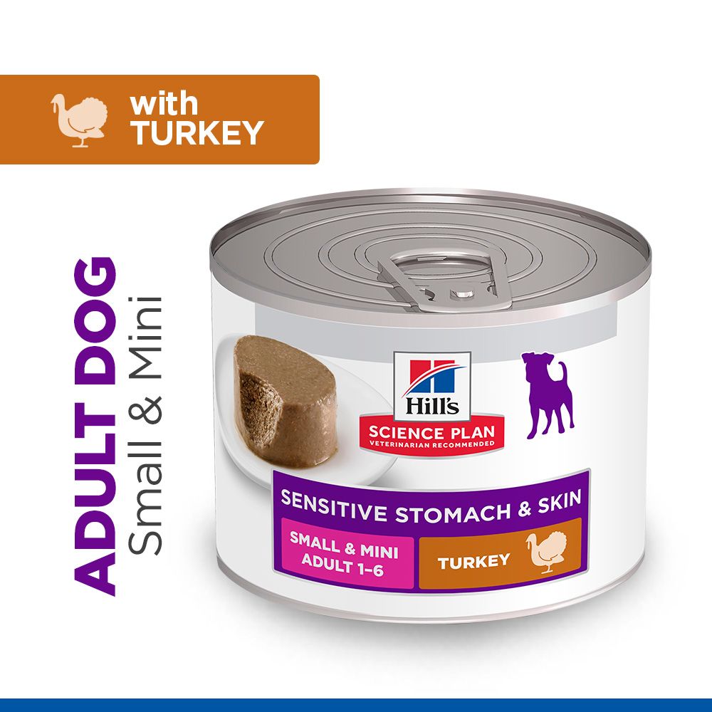 Hill's Science Plan Sensitive Stomach & Skin Small & Mini Adult Mousse Dog Food with Turkey