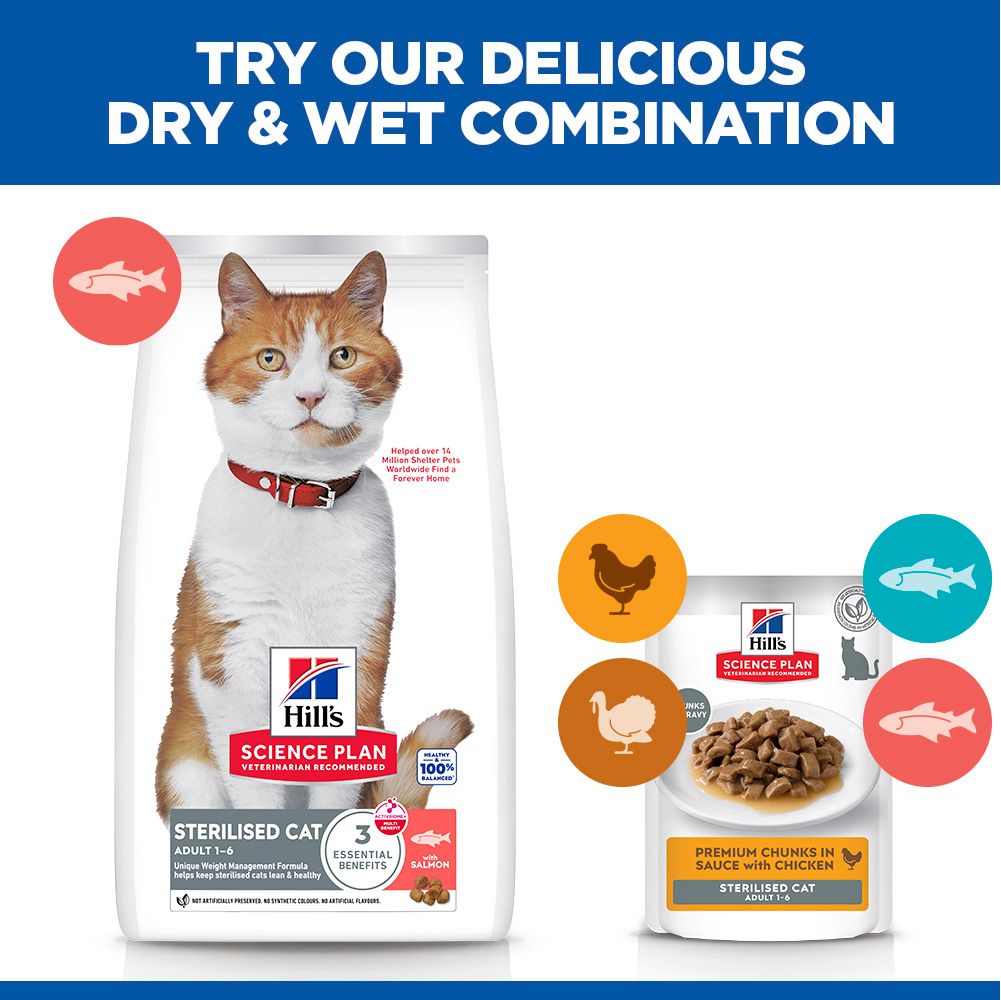 Hill's Science Plan Sterilised Adult Cat Food with Salmon