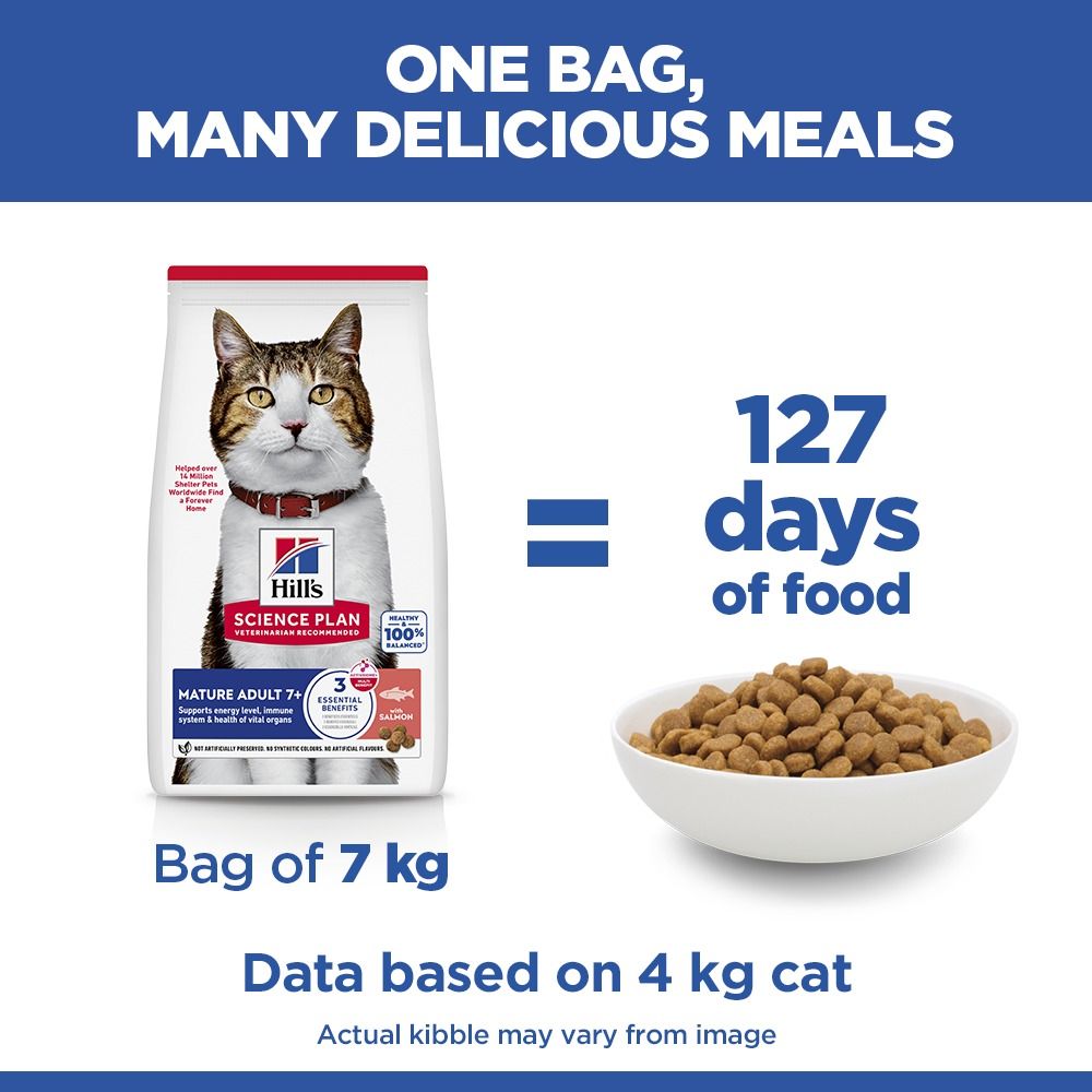 Hill's Science Plan Mature Adult Dry Cat Food with Salmon 10kg