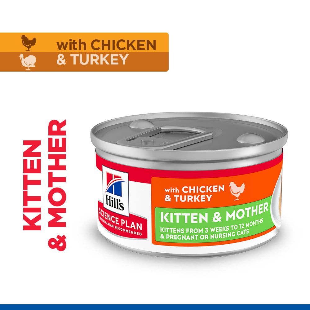 Hill's Science Plan Kitten & Mother Tender Mousse Cat Food with Chicken & Turkey