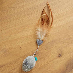Zoon Nip-it Catnip Grey Mouse & Feather Cat Toy