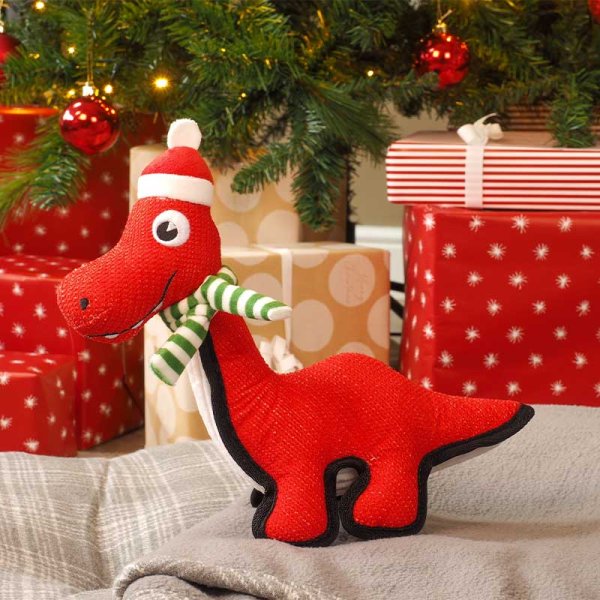 Zoon Xmas Dino Pal Dog Toy