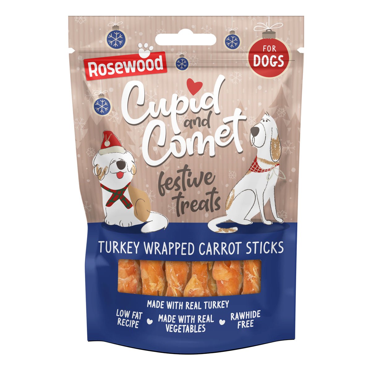 Rosewood Turkey Wrapped Carrot Twists Dog Treats