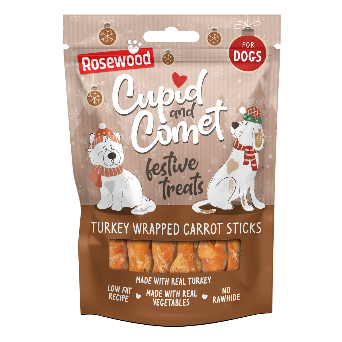 Rosewood Turkey Wrapped Carrot Sticks Dog Treats 100g