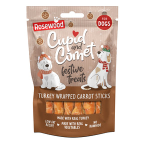 Rosewood Turkey Wrapped Carrot Sticks Dog Treats 100g