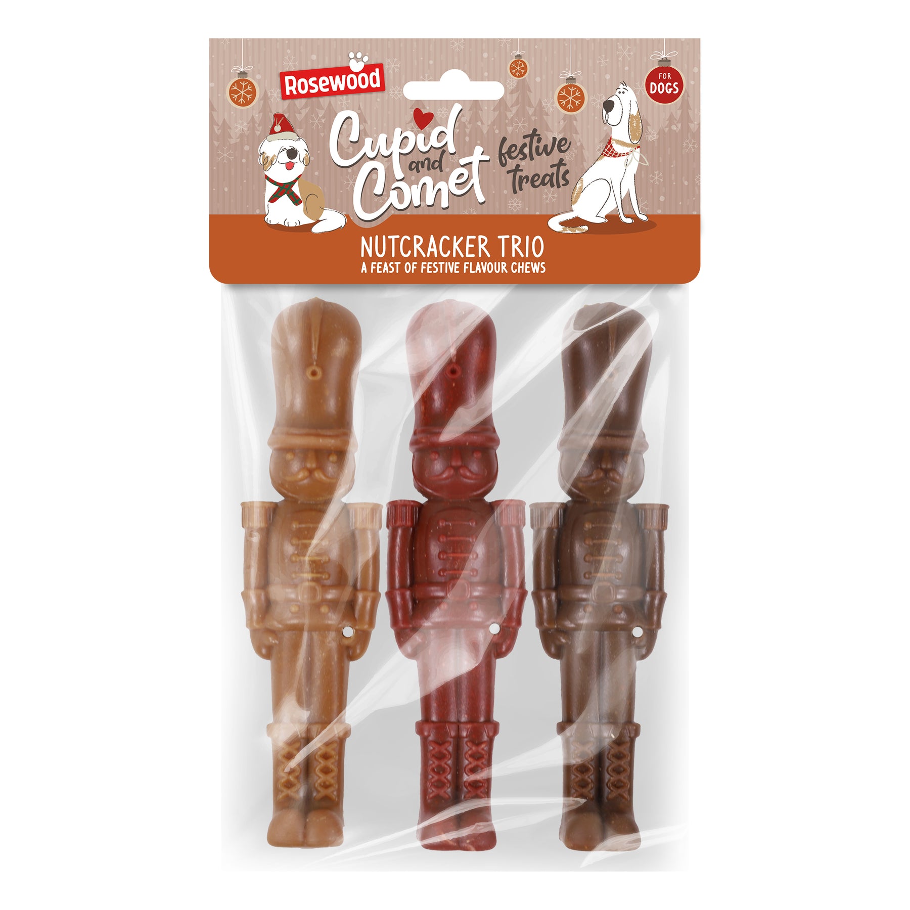 Rosewood Festive Nutcracker Trio Dog Chews