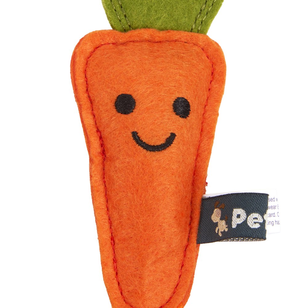 Petface Foodie Faces Felt Carrot Christmas Cat Teaser Toy