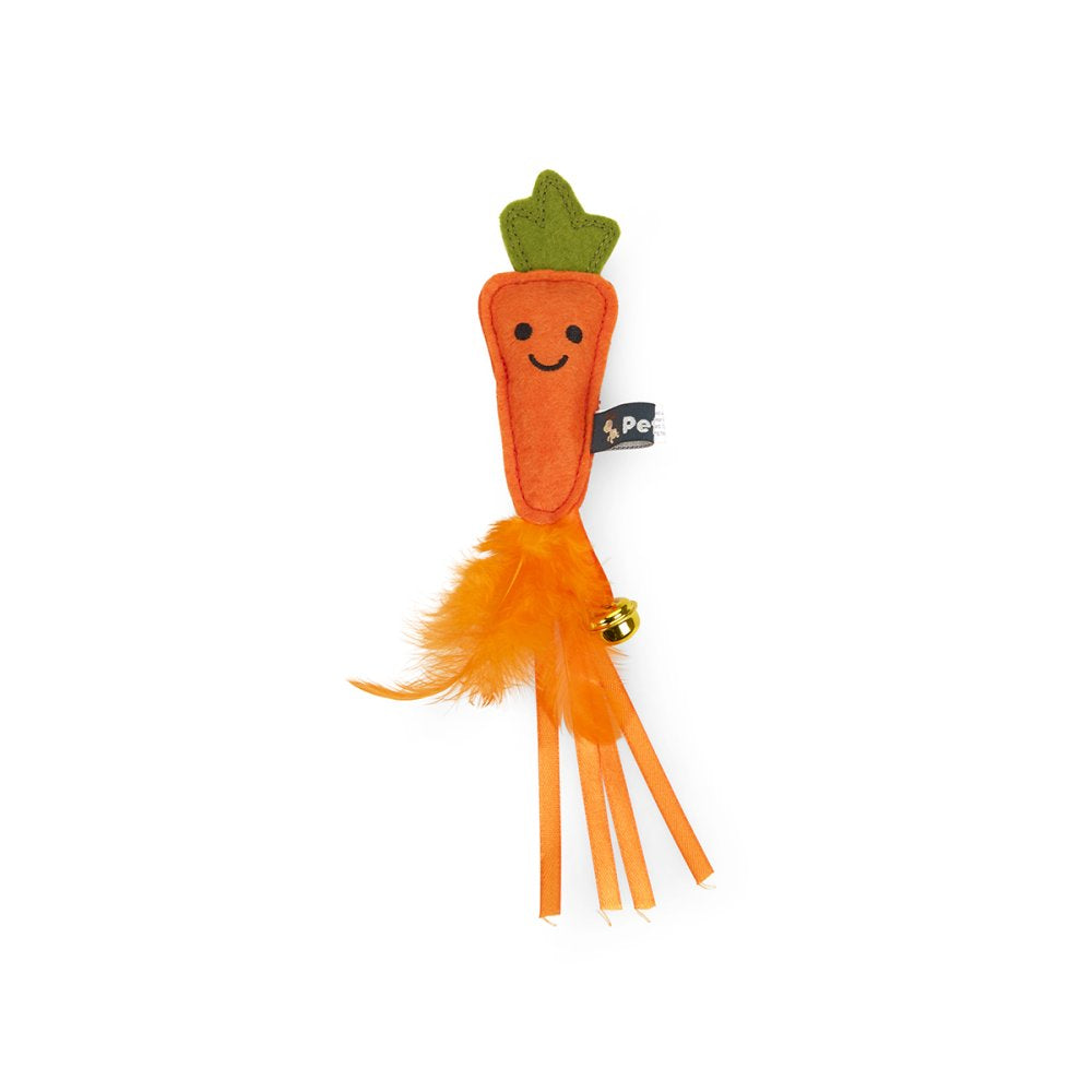 Petface Foodie Faces Felt Carrot Christmas Cat Teaser Toy