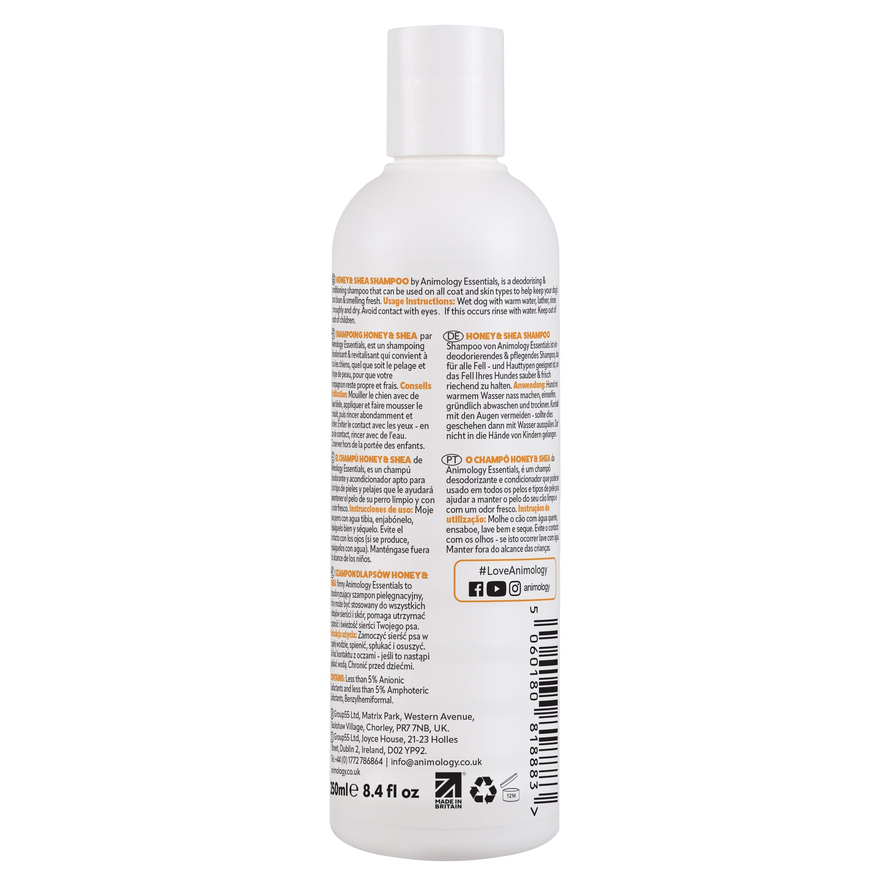 Animology Essentials Honey & Shea Shampoo (250ml/500ml)